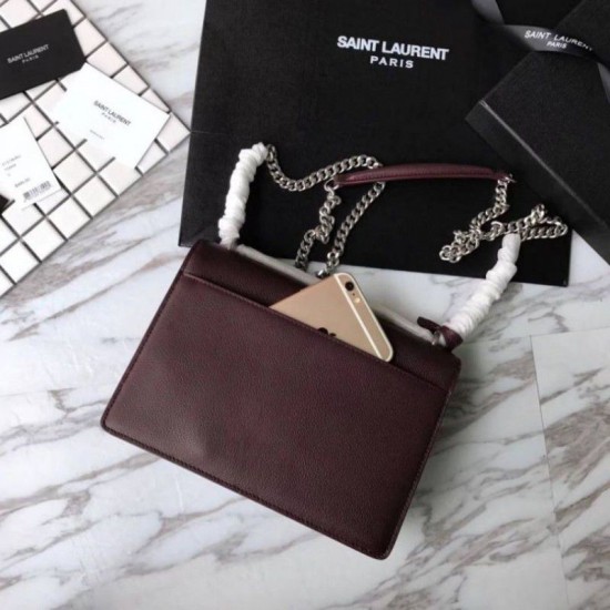 Replica YSL Saint Laurent Medium Sunset Bag Bordeaux