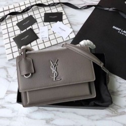 Fake YSL Saint Laurent Medium Sunset Bag Gray Replica