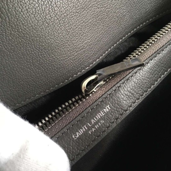 Replica Saint Laurent Large Monogram College Bag in Anthracite Goatskin Replica Saint Laurent Large Monogram College Bag in Anthracite Goatskin