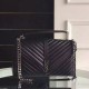 Replica Saint Laurent Large Monogram College Bag in Black Goatskin Replica Saint Laurent Large Monogram College Bag in Black Goatskin