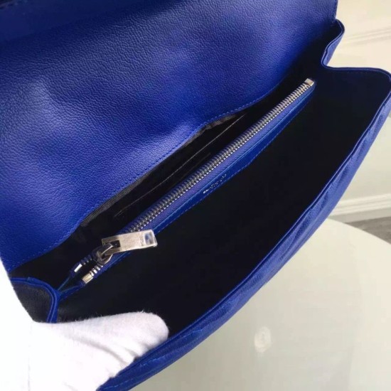 Replica Saint Laurent Large Monogram College Bag in Blue Goatskin Replica Saint Laurent Large Monogram College Bag in Blue Goatskin
