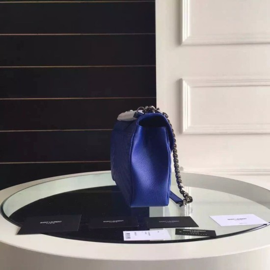 Replica Saint Laurent Large Monogram College Bag in Blue Goatskin Replica Saint Laurent Large Monogram College Bag in Blue Goatskin