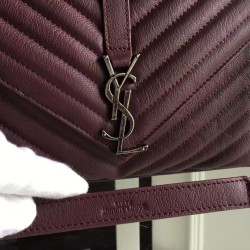Fake Saint Laurent Large Monogram College Bag in Burgundy Goatskin Replica Fake Saint Laurent Large Monogram College Bag in Burgundy Goatskin Replica