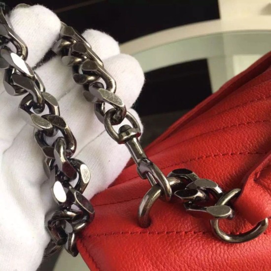 Fake Saint Laurent Large Monogram College Bag in Red Goatskin Replica Fake Saint Laurent Large Monogram College Bag in Red Goatskin Replica