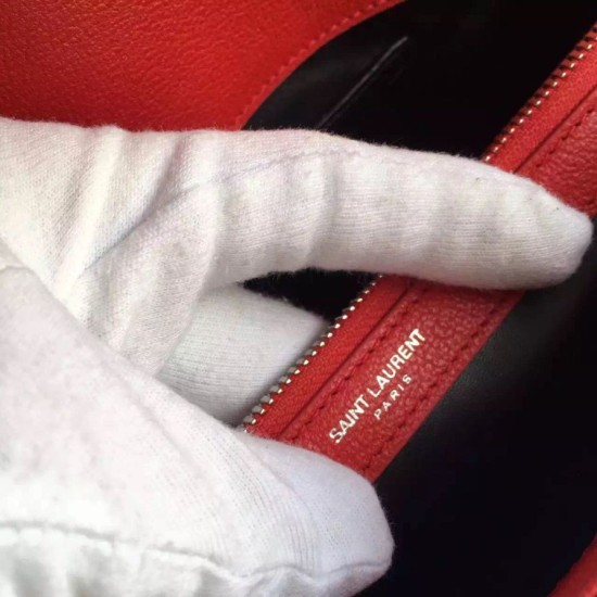 Fake Saint Laurent Large Monogram College Bag in Red Goatskin Replica Fake Saint Laurent Large Monogram College Bag in Red Goatskin Replica