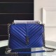 Replica Saint Laurent Medium Monogram College Bag in Blue Goatskin Replica Saint Laurent Medium Monogram College Bag in Blue Goatskin