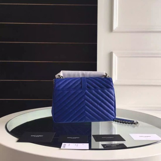 Replica Saint Laurent Medium Monogram College Bag in Blue Goatskin Replica Saint Laurent Medium Monogram College Bag in Blue Goatskin