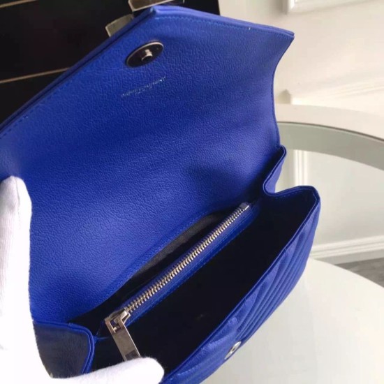Replica Saint Laurent Medium Monogram College Bag in Blue Goatskin Replica Saint Laurent Medium Monogram College Bag in Blue Goatskin