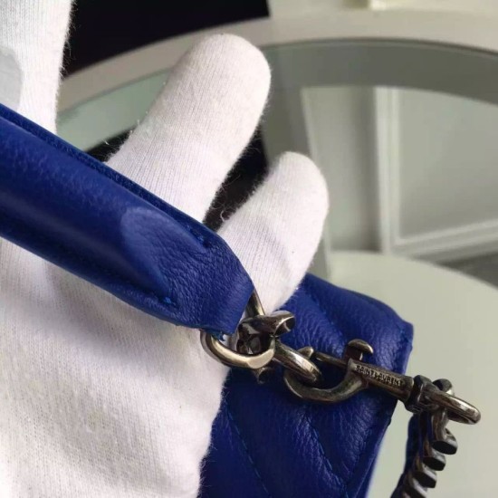 Replica Saint Laurent Medium Monogram College Bag in Blue Goatskin Replica Saint Laurent Medium Monogram College Bag in Blue Goatskin