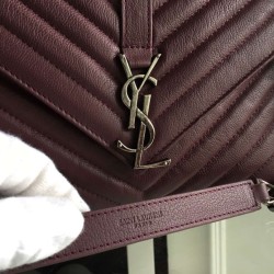 Replica Saint Laurent Medium Monogram College Bag in Burgundy Goatskin Replica Saint Laurent Medium Monogram College Bag in Burgundy Goatskin