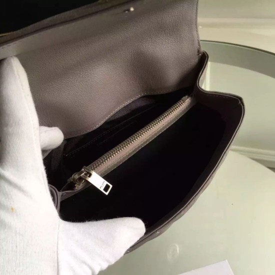 Fake Saint Laurent Medium Monogram College Bag in Grey Goatskin Replica Replica Saint Laurent Medium Monogram College Bag in Grey Goatskin