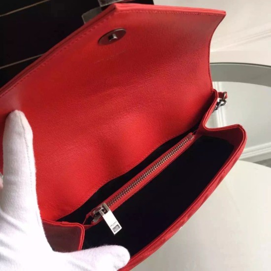 Fake Saint Laurent Medium Monogram College Bag in Red Goatskin Replica Replica Saint Laurent Medium Monogram College Bag in Red Goatskin