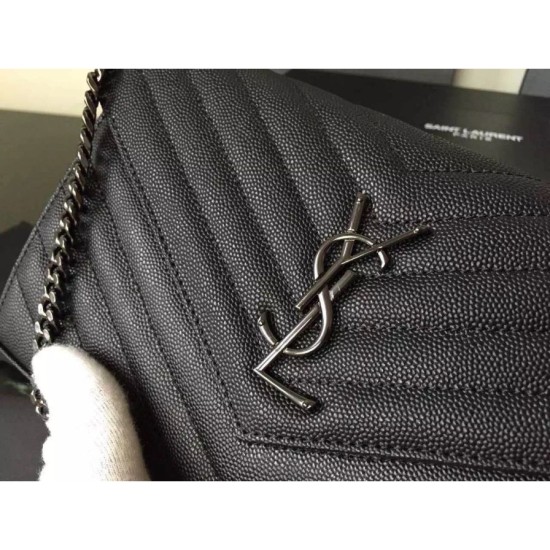 Replica Saint Laurent So Black Chain Wallet In Grained Leather Replica Saint Laurent So Black Chain Wallet In Grained Leather