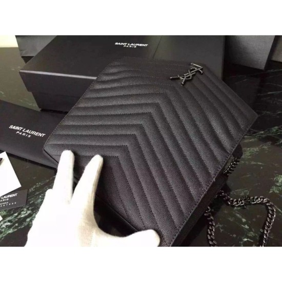 Replica Saint Laurent So Black Chain Wallet In Grained Leather Replica Saint Laurent So Black Chain Wallet In Grained Leather