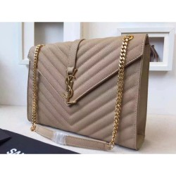 Replica Saint Laurent Large Satchel Bag In Khaki Grained Leather Replica Saint Laurent Large Satchel Bag In Khaki Grained Leather