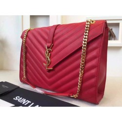Replica Saint Laurent Large Satchel Bag In Red Leather Replica Saint Laurent Large Satchel Bag In Red Leather