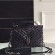 Replica Saint Laurent Medium Monogram College Bag in Black Goatskin Fake Saint Laurent Medium Monogram College Bag in Black Goatskin Replica