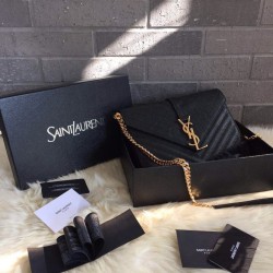 Replica Saint Laurent Medium Satchel Bag In Black Grained Leather Replica Saint Laurent Medium Satchel Bag In Black Grained Leather