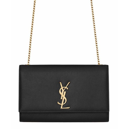 Fake Saint Lauren Classic Medium KATE Monogram Satchel Black Replica Replica Saint Lauren Classic Medium KATE Monogram Satchel Black