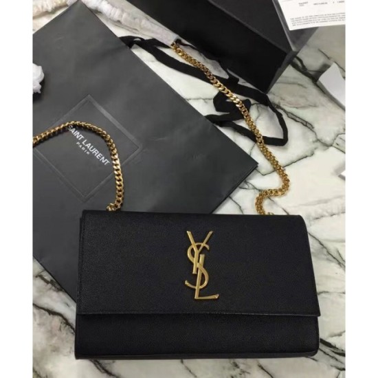 Fake Saint Lauren Classic Medium KATE Monogram Satchel Black Replica Replica Saint Lauren Classic Medium KATE Monogram Satchel Black