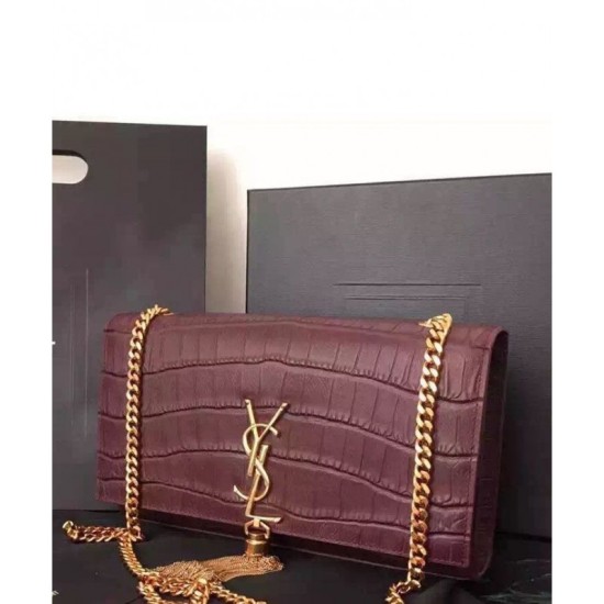 Replica Saint Lauren Crocodile Small Monogram Chain Bag Mauve Fake Saint Lauren Crocodile Small Monogram Chain Bag Mauve Replica