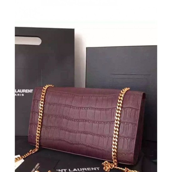 Replica Saint Lauren Crocodile Small Monogram Chain Bag Mauve Fake Saint Lauren Crocodile Small Monogram Chain Bag Mauve Replica