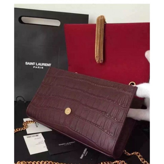 Replica Saint Lauren Crocodile Small Monogram Chain Bag Mauve Fake Saint Lauren Crocodile Small Monogram Chain Bag Mauve Replica