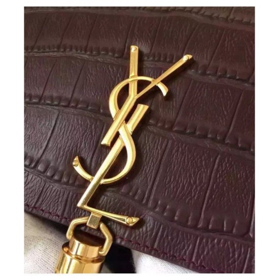 Replica Saint Lauren Crocodile Small Monogram Chain Bag Mauve Fake Saint Lauren Crocodile Small Monogram Chain Bag Mauve Replica