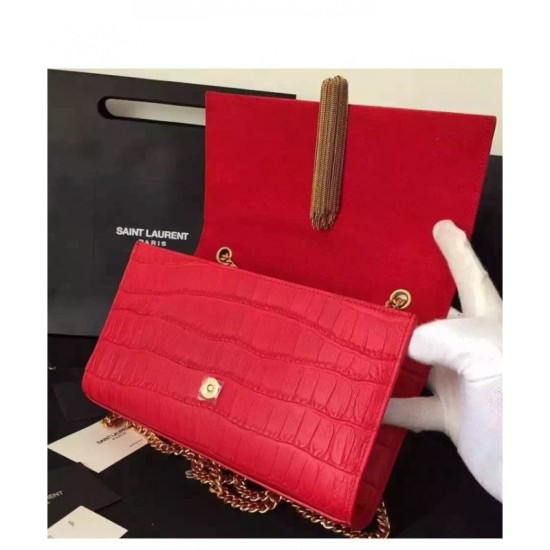 Replica Saint Lauren Crocodile Small Monogram Chain Bag Red Replica Saint Lauren Crocodile Small Monogram Chain Bag Red