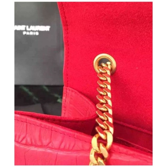 Replica Saint Lauren Crocodile Small Monogram Chain Bag Red Replica Saint Lauren Crocodile Small Monogram Chain Bag Red