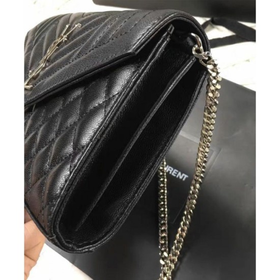 Replica Saint Lauren Monogram Chain Wallet Black Fake Saint Lauren Monogram Chain Wallet Black Replica