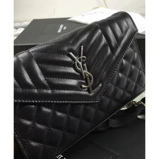 Replica Saint Lauren Monogram Chain Wallet Black Fake Saint Lauren Monogram Chain Wallet Black Replica