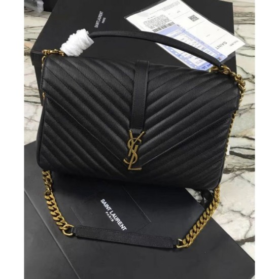 Replica YSL Classic Large Monogram Saint Lauren College Bag Black Replica YSL Classic Large Monogram Saint Lauren College Bag Black