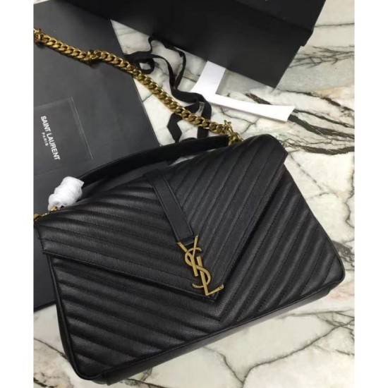 Replica YSL Classic Large Monogram Saint Lauren College Bag Black Replica YSL Classic Large Monogram Saint Lauren College Bag Black