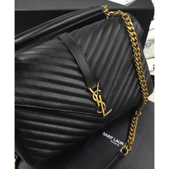 Replica YSL Classic Large Monogram Saint Lauren College Bag Black Replica YSL Classic Large Monogram Saint Lauren College Bag Black