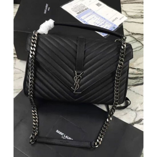Fake YSL Classic Large Monogram Saint Lauren College Bag Black Replica Replica YSL Classic Large Monogram Saint Lauren College Bag Black
