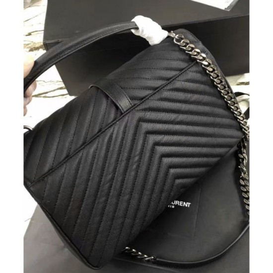 Fake YSL Classic Large Monogram Saint Lauren College Bag Black Replica Replica YSL Classic Large Monogram Saint Lauren College Bag Black