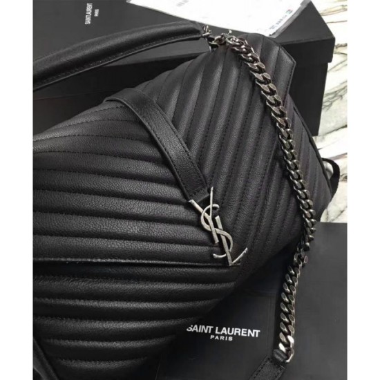 Fake YSL Classic Large Monogram Saint Lauren College Bag Black Replica Replica YSL Classic Large Monogram Saint Lauren College Bag Black