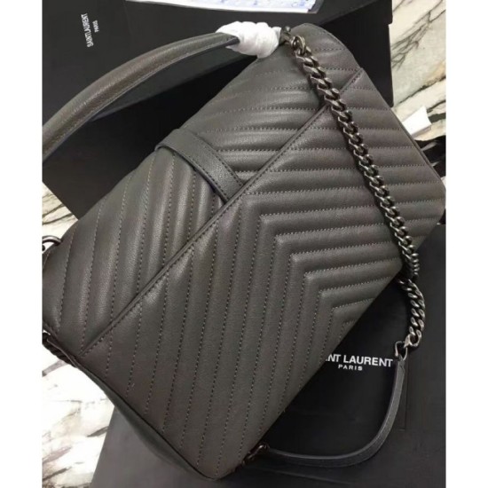 Replica YSL Classic Large Monogram Saint Lauren College Bag Gray Replica YSL Classic Large Monogram Saint Lauren College Bag Gray