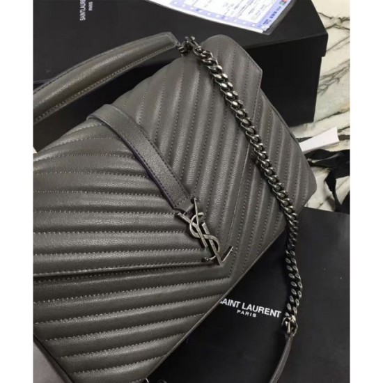 Replica YSL Classic Large Monogram Saint Lauren College Bag Gray Replica YSL Classic Large Monogram Saint Lauren College Bag Gray