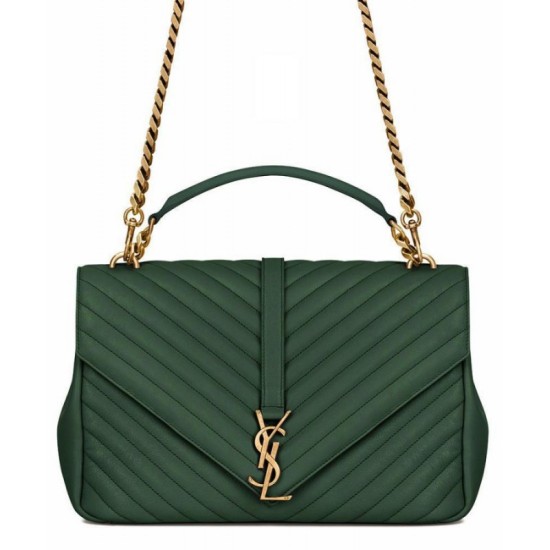 Fake YSL Classic Large Monogram Saint Lauren College Bag Green Replica Replica YSL Classic Large Monogram Saint Lauren College Bag Green