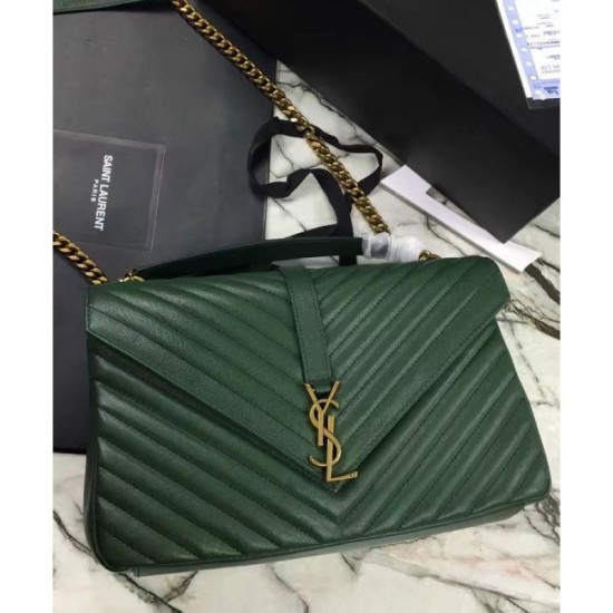 Fake YSL Classic Large Monogram Saint Lauren College Bag Green Replica Replica YSL Classic Large Monogram Saint Lauren College Bag Green