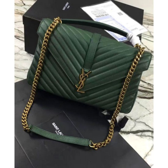 Fake YSL Classic Large Monogram Saint Lauren College Bag Green Replica Replica YSL Classic Large Monogram Saint Lauren College Bag Green