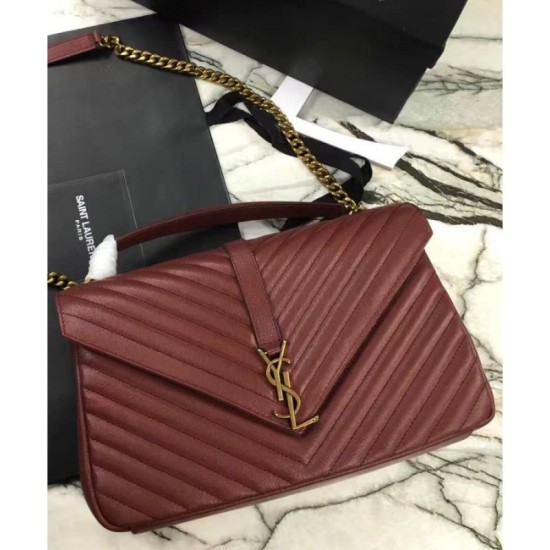Fake YSL Classic Large Monogram Saint Lauren College Bag Red Replica