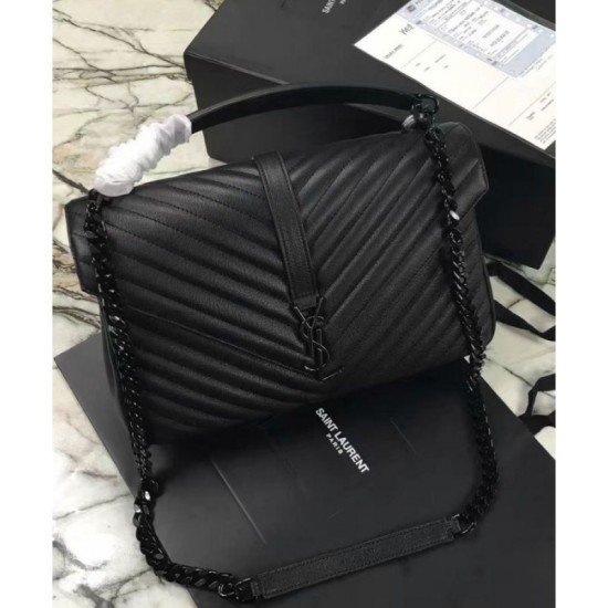 Replica YSL Classic Large Monogram Saint Laurent College Bag Black Replica YSL Classic Large Monogram Saint Laurent College Bag Black