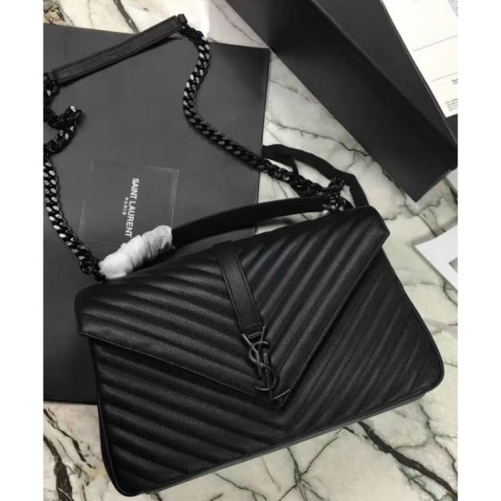 Replica YSL Classic Large Monogram Saint Laurent College Bag Black Replica YSL Classic Large Monogram Saint Laurent College Bag Black