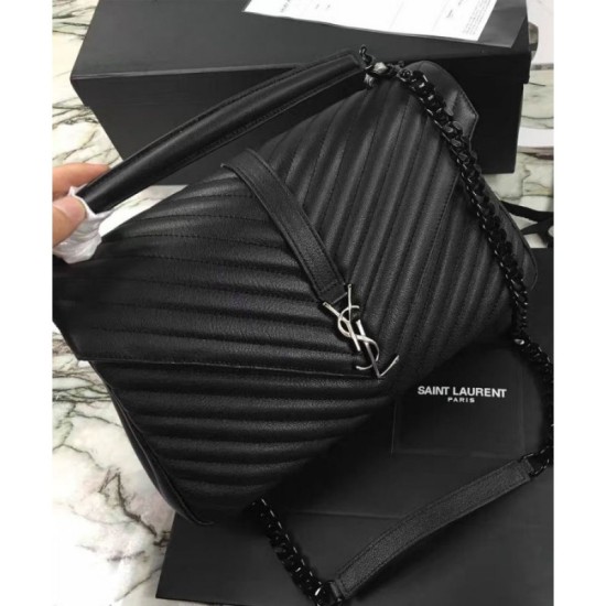 Replica YSL Classic Large Monogram Saint Laurent College Bag Black Replica YSL Classic Large Monogram Saint Laurent College Bag Black