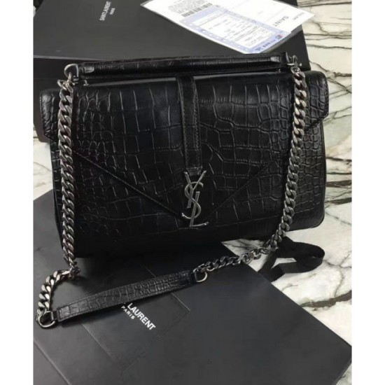 Replica YSL Classic Large Monogram Saint Laurent College Bag Black