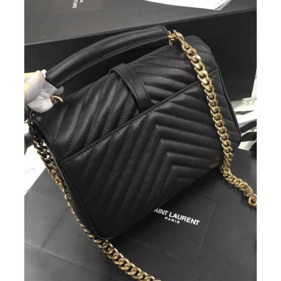 Replica YSL Classic Medium Monogram Saint Lauren College Bag Black Replica YSL Classic Medium Monogram Saint Lauren College Bag Black