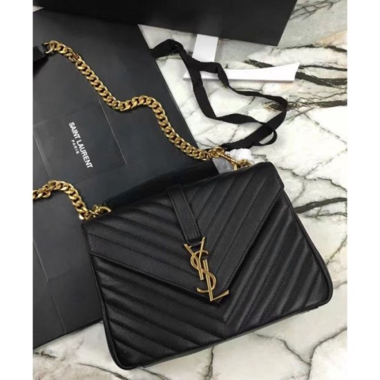 Replica YSL Classic Medium Monogram Saint Lauren College Bag Black Replica YSL Classic Medium Monogram Saint Lauren College Bag Black